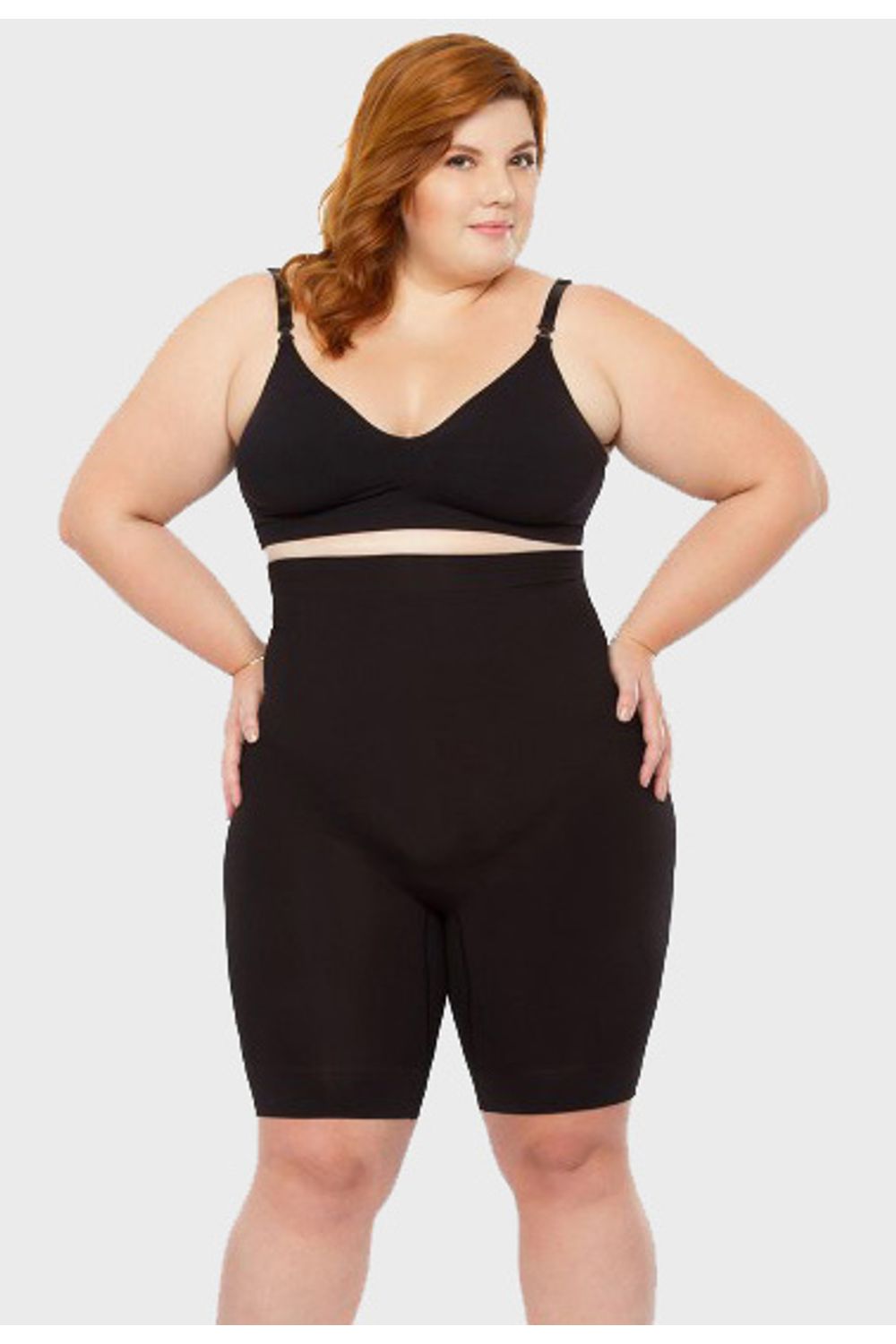 short cintura alta plus size